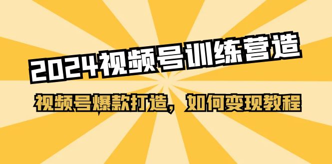 2024视频号训练营，视频号爆款打造，如何变现教程（20节课）-新星起源