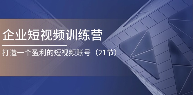 企业短视频训练营：打造一个盈利的短视频账号（21节）-新星起源