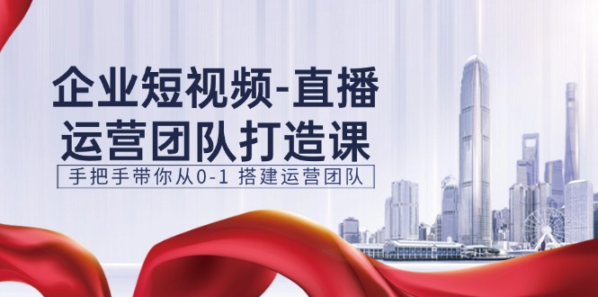 企业短视频直播运营团队打造课，手把手带你从0-1搭建运营团队（15节）-新星起源