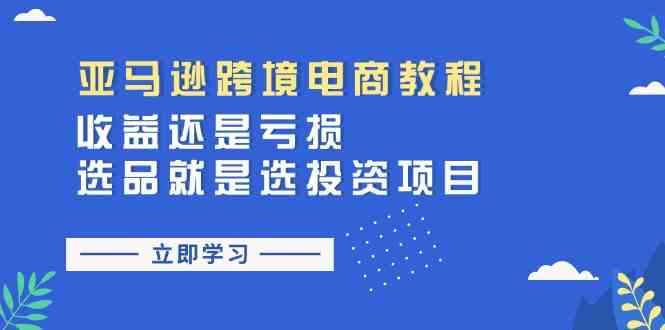 亚马逊跨境电商教程：收益还是亏损！选品就是选投资项目-新星起源