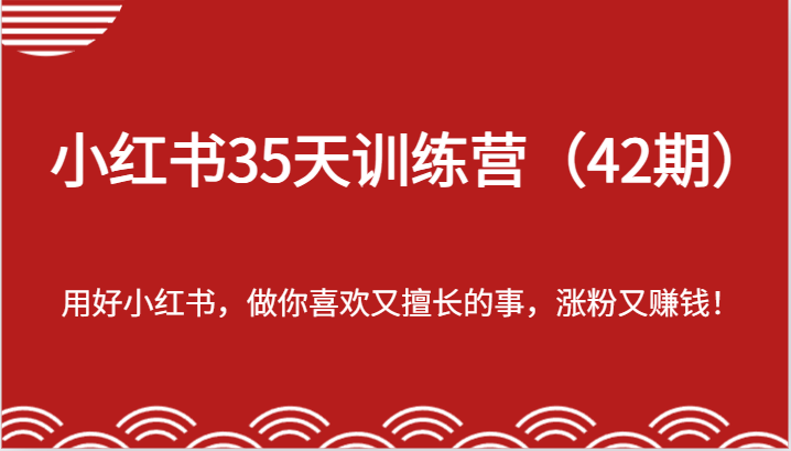 小红书35天训练营（42期）-用好小红书，做你喜欢又擅长的事，涨粉又赚钱！-新星起源