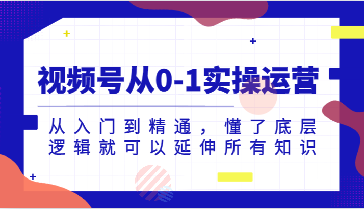 视频号从0-1实操运营，从入门到精通，懂了底层逻辑就可以延伸所有知识（更新2024.7）-新星起源