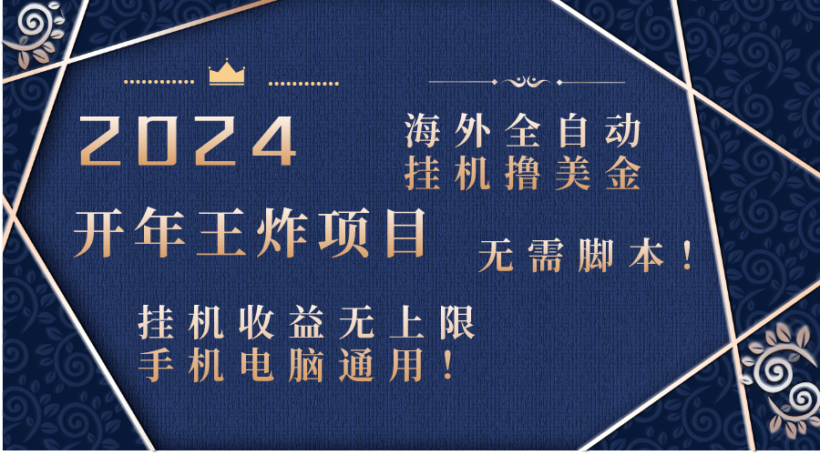 （8494期）2024海外全自动挂机撸美金项目！手机电脑均可，无需脚本，收益无上限！-新星起源