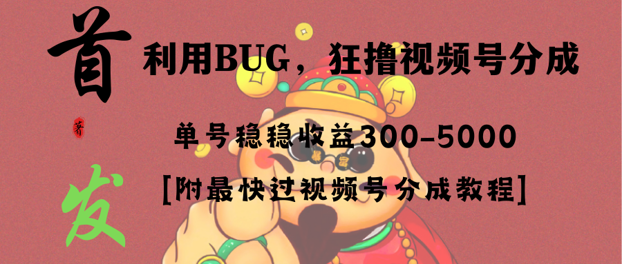 （8549期）全网独家首发，视频号BUG，超短期项目，单号每日净收益300-5000！-新星起源