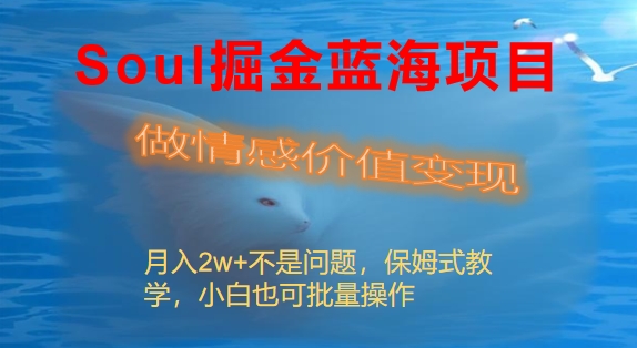 （8531期）Soul掘金蓝海项目细分赛道，做情感价值变现，月入2w+不是问题-新星起源