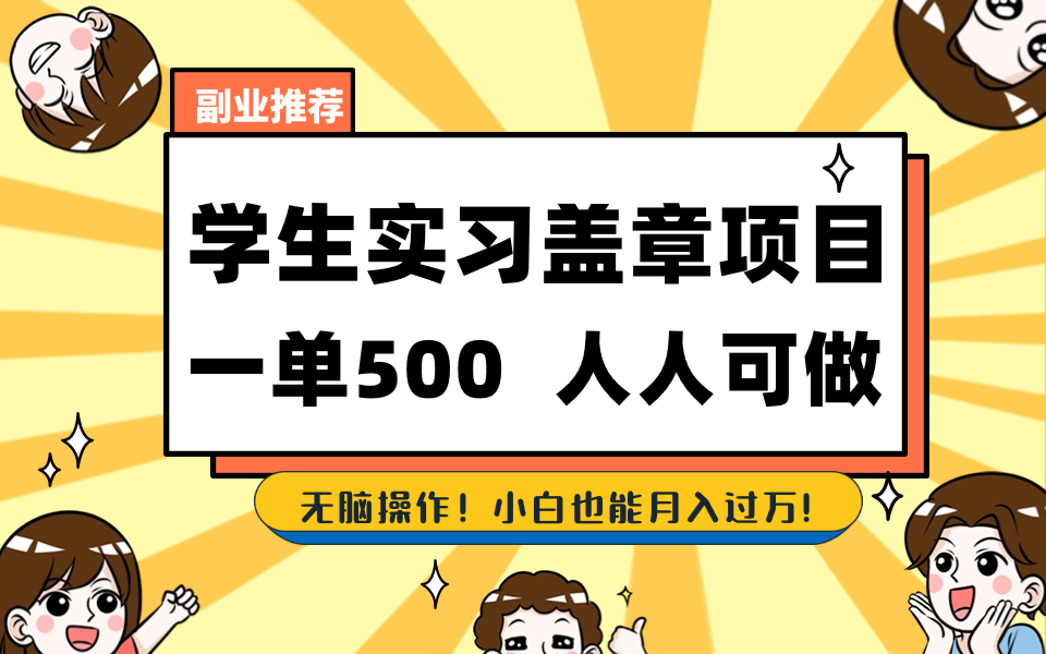 （8577期）学生实习盖章项目，人人可做，一单500+-新星起源