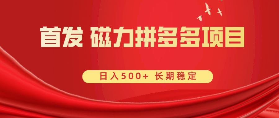 （8611期）首发 磁力拼多多自撸  日入500+-新星起源