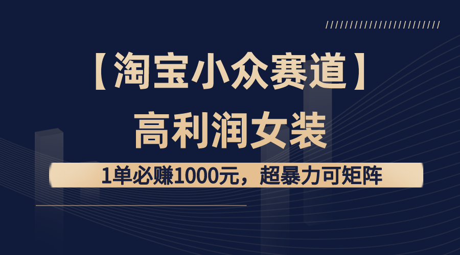 （8608期）【淘宝小众赛道】高利润女装：1单必赚1000元，超暴力可矩阵-新星起源