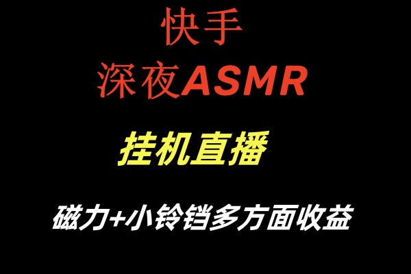 （8758期）快手深夜ASMR挂机直播磁力+小铃铛多方面收益-新星起源