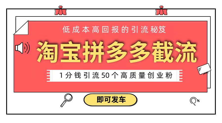 （8787期）淘宝拼多多电商平台截流创业粉 只需要花上1分钱，长尾流量至少给你引流50粉-新星起源