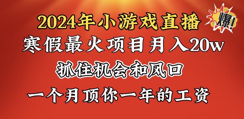 （8778期）2024年寒假爆火项目，小游戏直播月入20w+，学会了之后你将翻身-新星起源