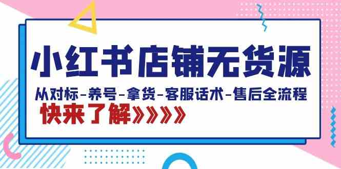 （8897期）小红书店铺无货源：从对标-养号-拿货-客服话术-售后全流程（20节课）-新星起源