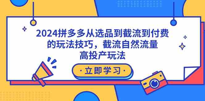 （9037期）2024拼多多从选品到截流到付费的玩法技巧，截流自然流量玩法，高投产玩法-新星起源