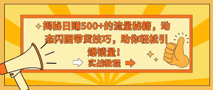 （9058期）揭秘日赚500+的流量秘籍，动态闪图带货技巧，助你轻松引爆销量！-新星起源