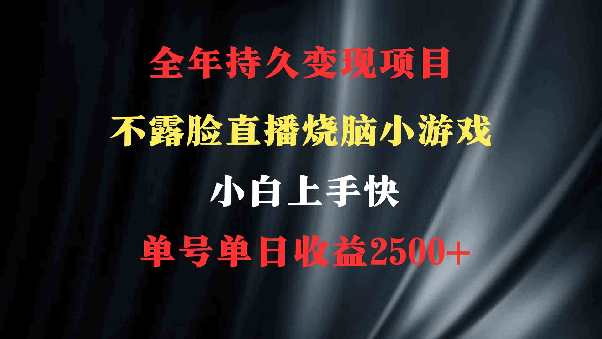 （9168期）2024年 最优项目，烧脑小游戏不露脸直播  小白上手快 无门槛 一天收益2500+-新星起源