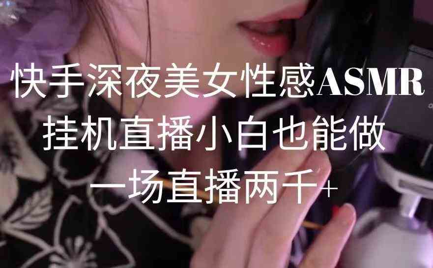 （9243期）快手深夜美女性感ASMR挂机直播，小白也能做，一场直播两千+-新星起源