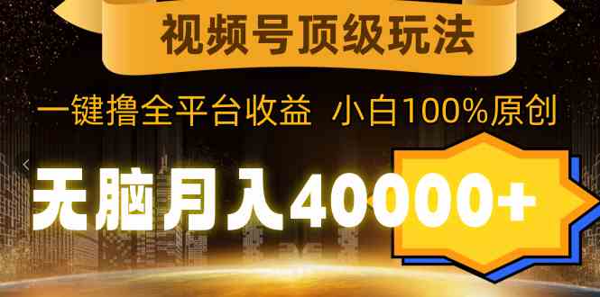 （9281期）视频号顶级玩法，无脑月入40000+，一键撸全平台收益，纯小白也能100%原创-新星起源