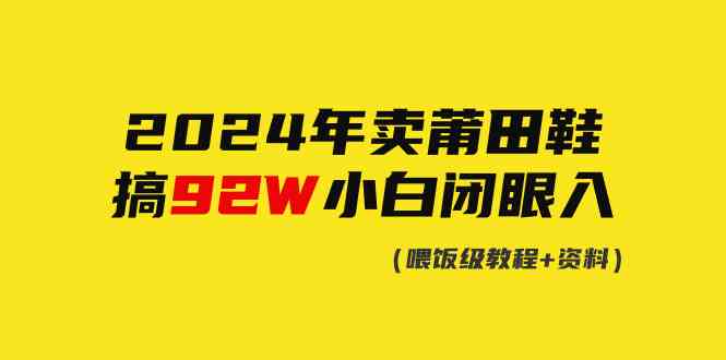 （9329期）2024年卖莆田鞋，搞了92W，小白闭眼操作！-新星起源