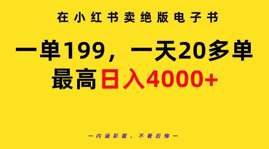 （9401期）在小红书卖绝版电子书，一单199 一天最多搞20多单，最高日入4000+教程+资料-新星起源