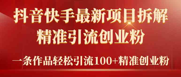 （9447期）2024年抖音快手最新项目拆解视频引流创业粉，一天轻松引流精准创业粉100+-新星起源