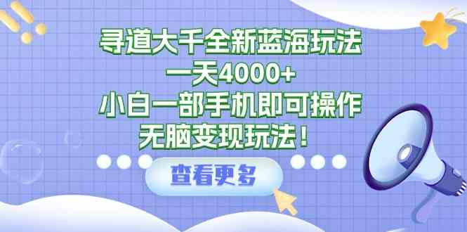 （9479期）寻道大千全新蓝海玩法，一天4000+，小白一部手机即可操作，无脑变现玩法！-新星起源