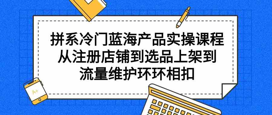 （9527期）拼系冷门蓝海产品实操课程，从注册店铺到选品上架到流量维护环环相扣-新星起源