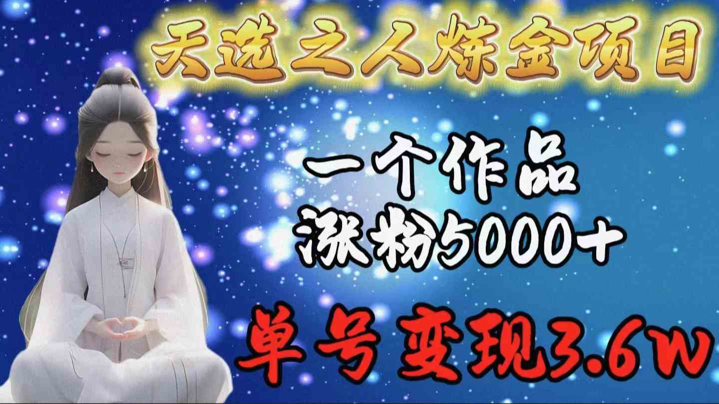 （9693期）天选之人炼金项目，一个作品涨粉5000+，单号变现3.6w-新星起源