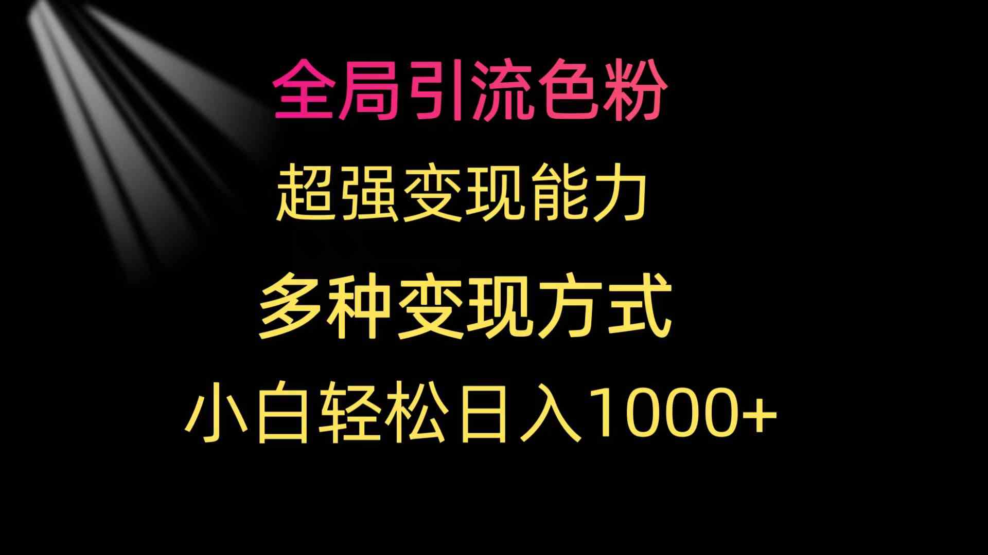 （9680期）全局引流色粉 超强变现能力 多种变现方式 小白轻松日入1000+-新星起源