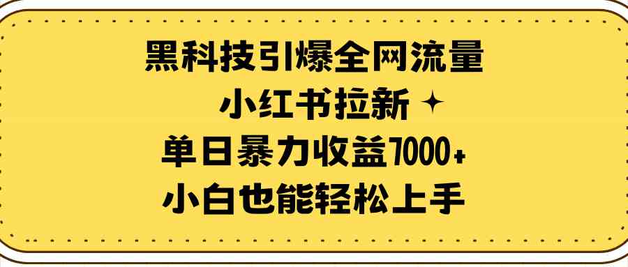 （9679期）黑科技引爆全网流量小红书拉新，单日暴力收益7000+，小白也能轻松上手-新星起源