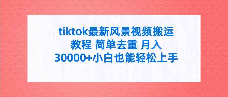 （9804期）tiktok最新风景视频搬运教程 简单去重 月入30000+附全套工具-新星起源