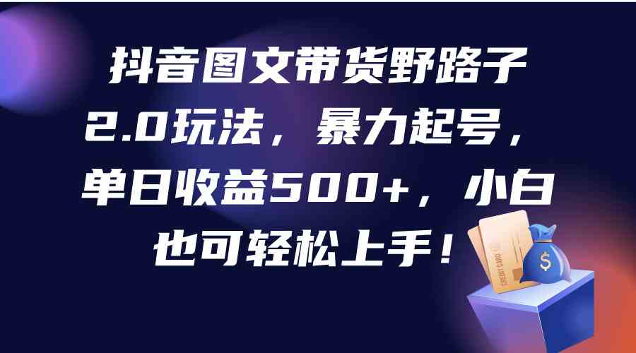 （9790期）抖音图文带货野路子2.0玩法，暴力起号，单日收益500+，小白也可轻松上手！-新星起源