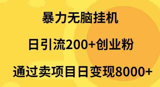 （9788期）暴力无脑挂机日引流200+创业粉通过卖项目日变现2000+-新星起源