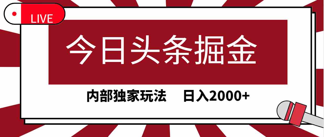 （9832期）今日头条掘金，30秒一篇文章，内部独家玩法，日入2000+-新星起源