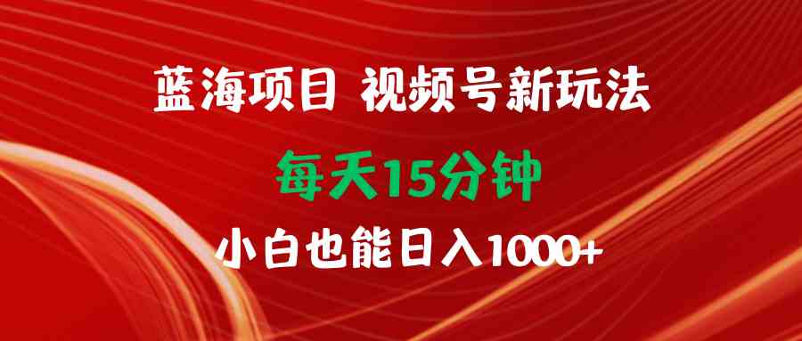 （9813期）蓝海项目视频号新玩法 每天15分钟 小白也能日入1000+-新星起源