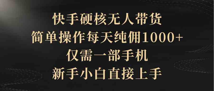 （9861期）快手硬核无人带货，简单操作每天纯佣1000+,仅需一部手机，新手小白直接上手-新星起源