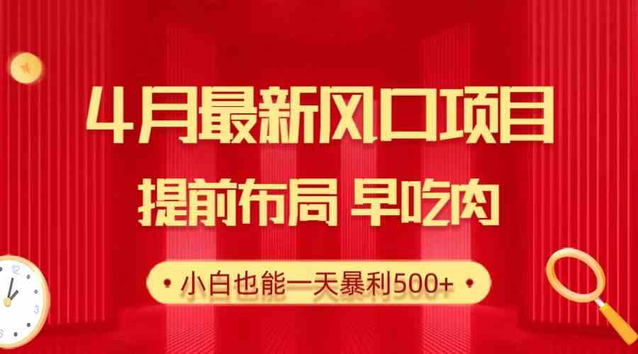 （10137期）28.4月最新风口项目，提前布局早吃肉，小白也能一天暴利500+-新星起源