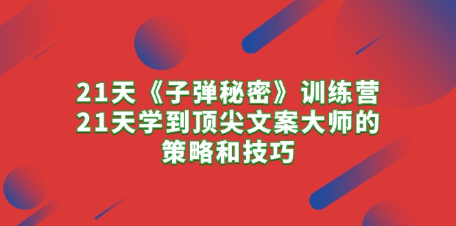 （10209期）21天《子弹秘密》训练营，21天学到顶尖文案大师的策略和技巧-新星起源