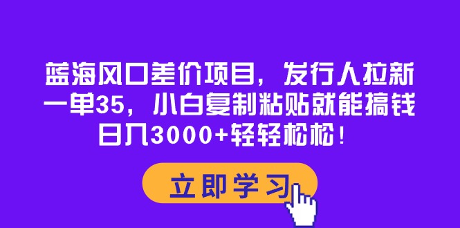 （10272期）蓝海风口差价项目，发行人拉新，一单35，小白复制粘贴就能搞钱！日入30…-新星起源