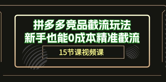 （10301期）拼多多竞品截流玩法，新手也能0成本精准截流（15节课）-新星起源