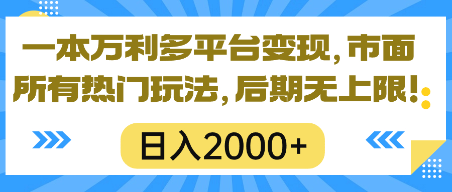 （10311期）一本万利多平台变现，市面所有热门玩法，日入2000+，后期无上限！-新星起源