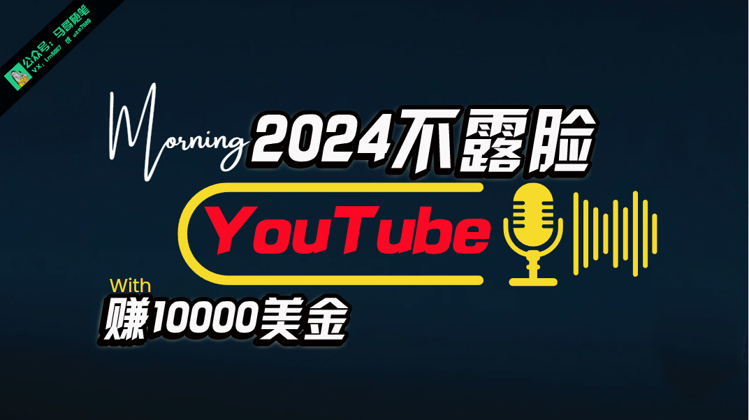 （10348期）AI做不露脸YouTube赚$10000月，傻瓜式操作，小白可做，简单粗暴-新星起源