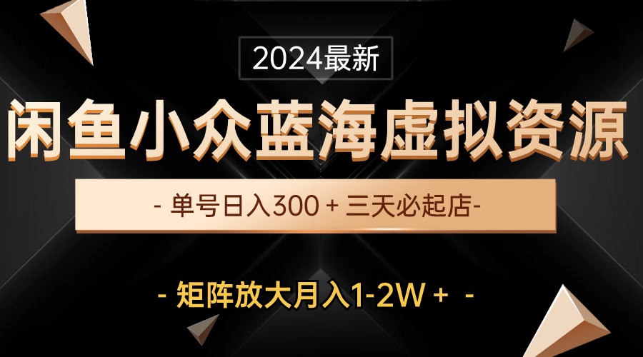 （10336期）最新闲鱼小众蓝海虚拟资源，单号日入300＋，三天必起店，矩阵放大月入1-2W-新星起源