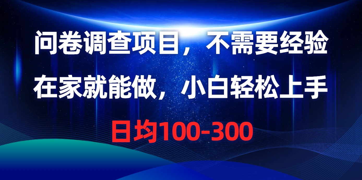 （10402期）问卷调查项目，不需要经验，在家就能做，小白轻松上手，日均100-300-新星起源