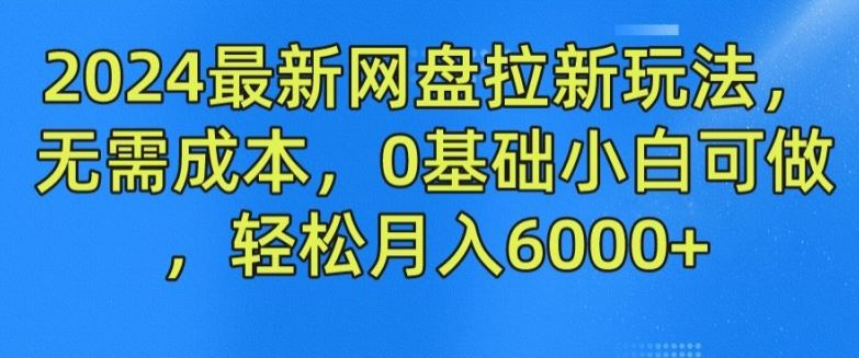 2024最新网盘拉新玩法，无需成本，0基础小白可做，轻松月入6000+【揭秘】-新星起源