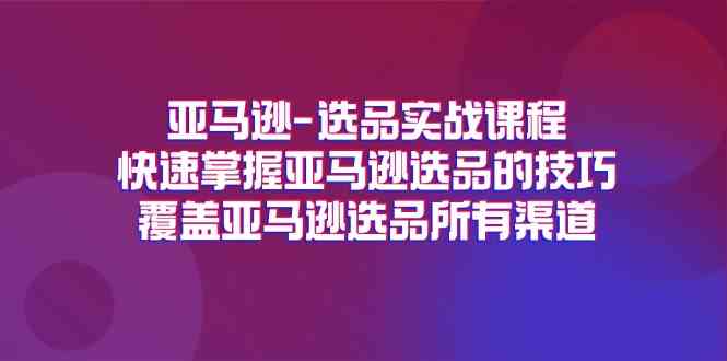 亚马逊选品实战课程，快速掌握亚马逊选品的技巧，覆盖亚马逊选品所有渠道-新星起源