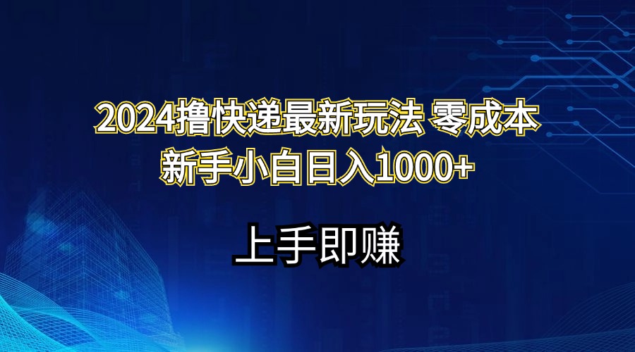 （11680期）2024撸快递最新玩法零成本新手小白日入1000+-新星起源