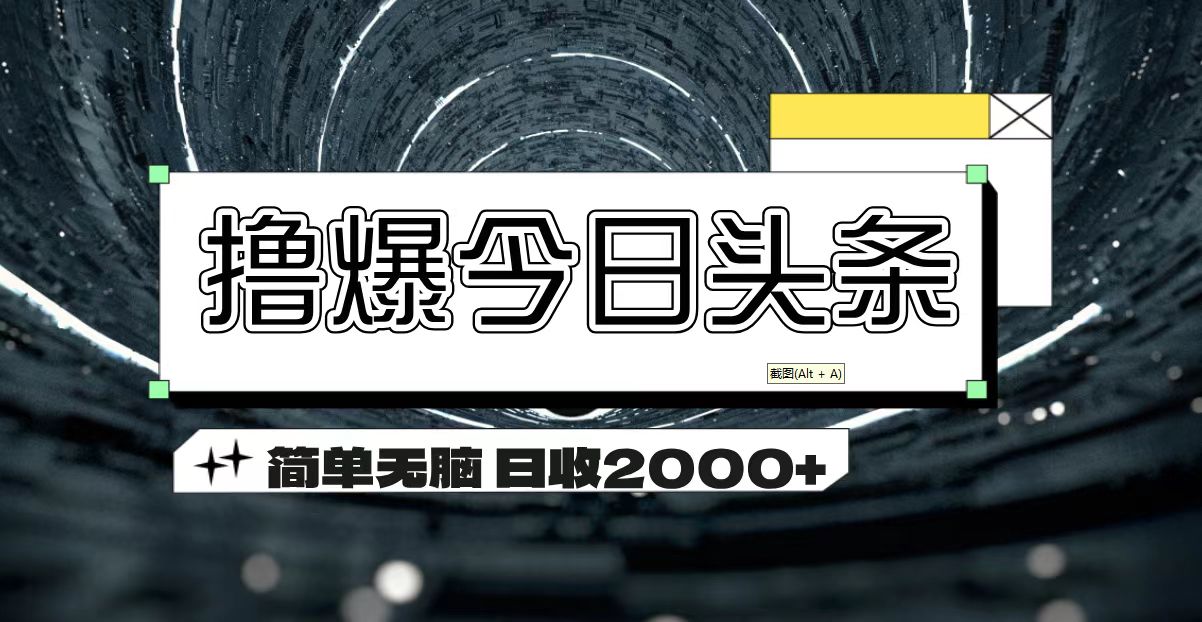 （11665期）撸爆今日头条 简单无脑操作 日收2000+-新星起源