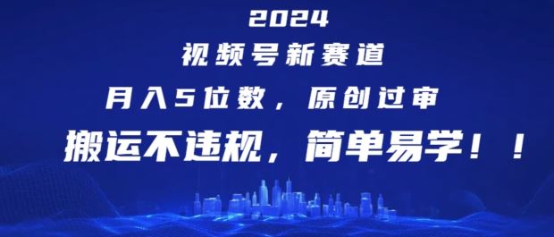 2024视频号新赛道，月入5位数+，原创过审，搬运不违规，简单易学【揭秘】-新星起源